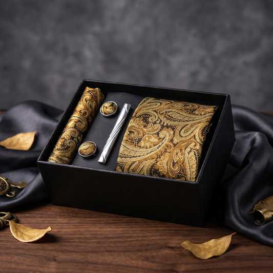 Silk Tie Set - Gold